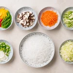 Tăiței de orez ”Glass noodles” cu legume